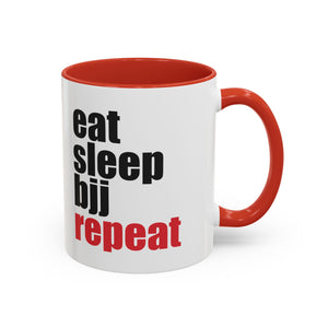 Brazilian Jiu Jitsu Eat Sleep BJJ Repeat | BJJ Accent Coffee Mug Brazilian Jiu Jitsu Eat Sleep BJJ Repeat | BJJ Accent Coffee Mug