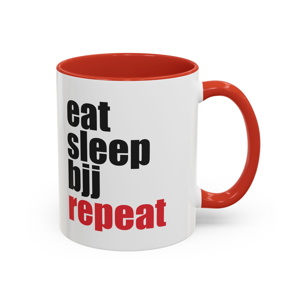 Brazilian Jiu Jitsu Eat Sleep BJJ Repeat | BJJ Accent Coffee Mug