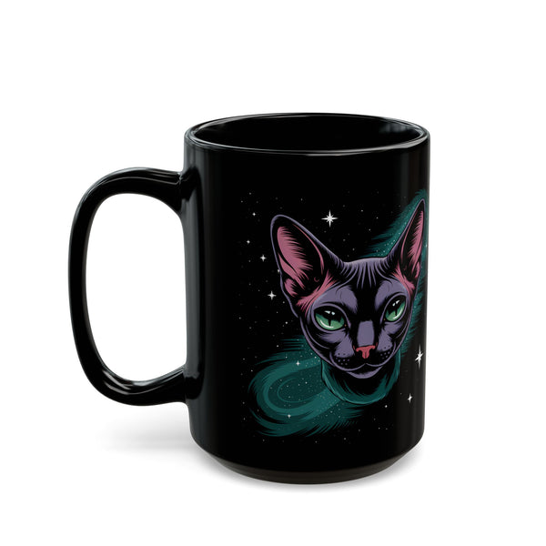 Cosmic Sphinx Cat Mug 2 - 11oz & 15oz - Perfect for Sphynx Cat Lovers & Space Enthusiasts