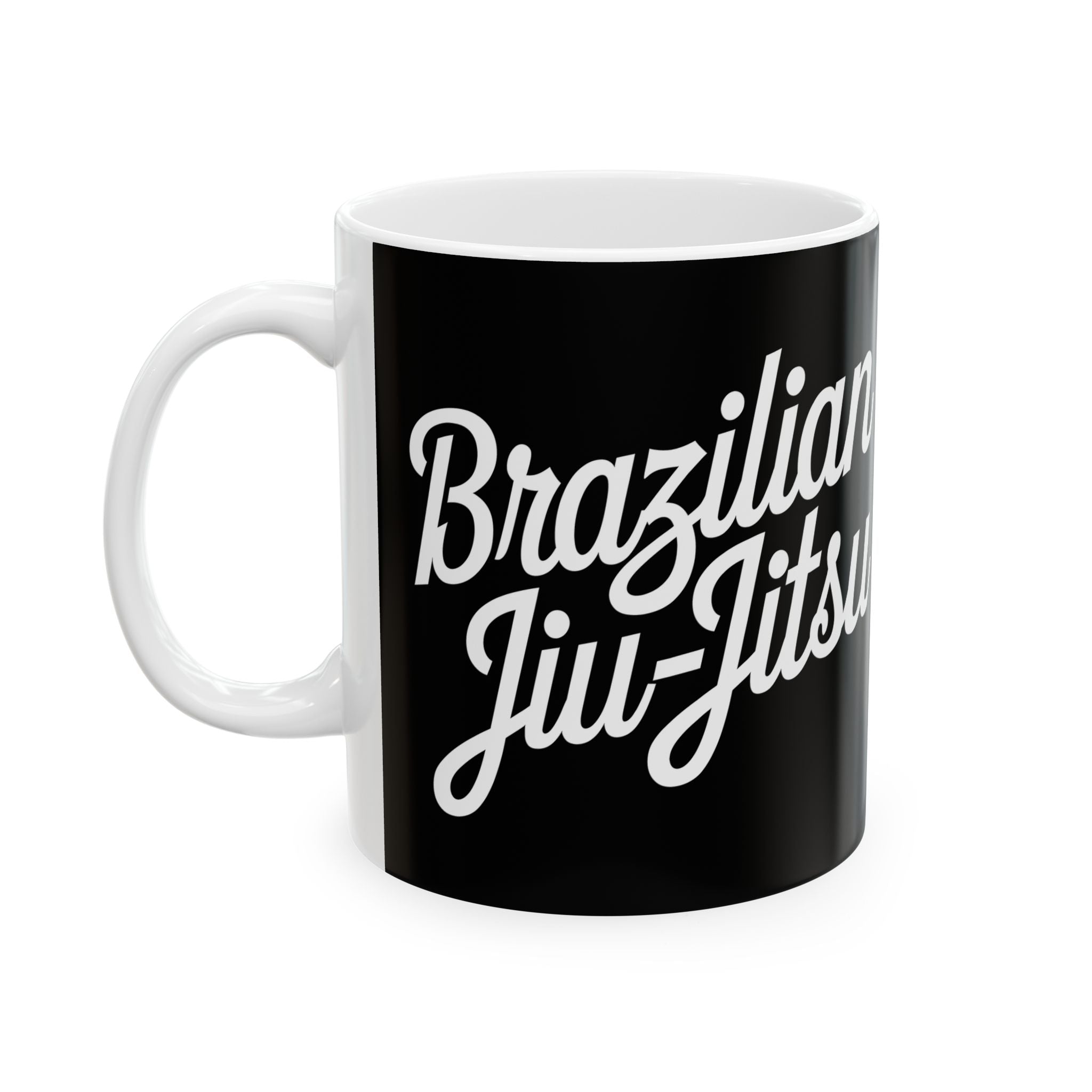 Brazilian Jiu Jitsu Cursive 2 BJJ Ceramic Mug | Brazilian Jiu Jitsu Gifts (11oz)