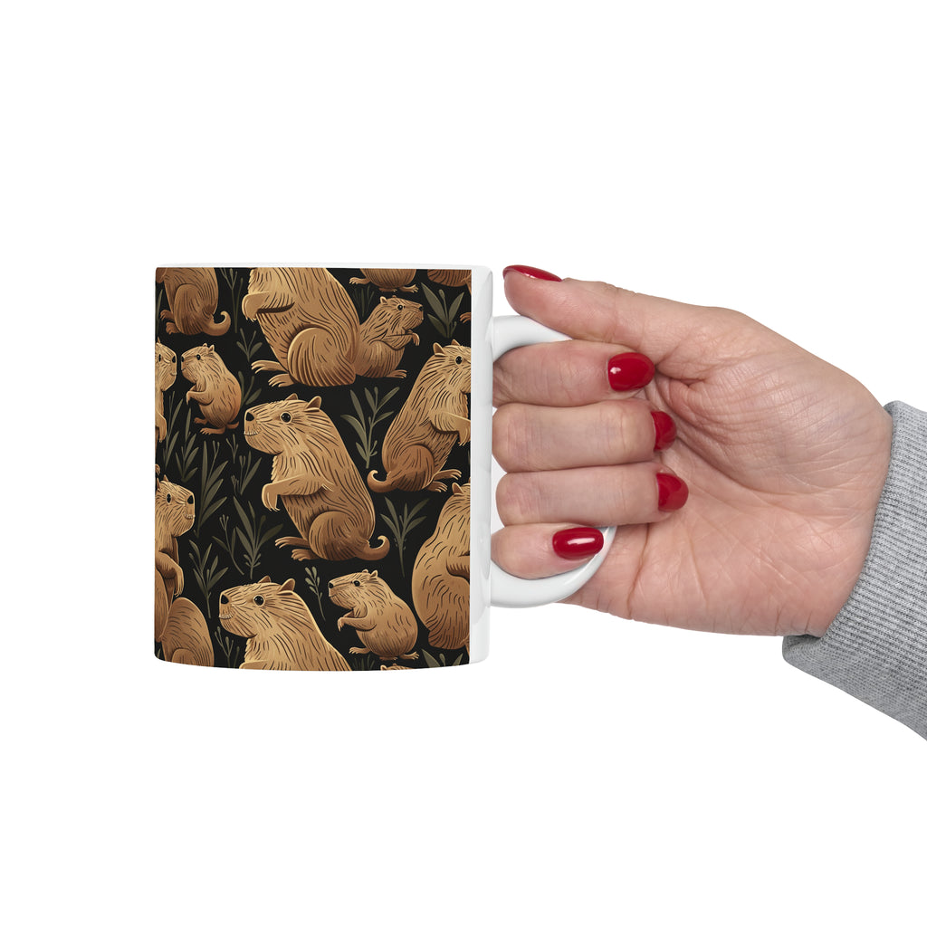 Capybara Mug  | Capybara Coffee Mug | Cute Capy Pattern Coffee Mug 11oz