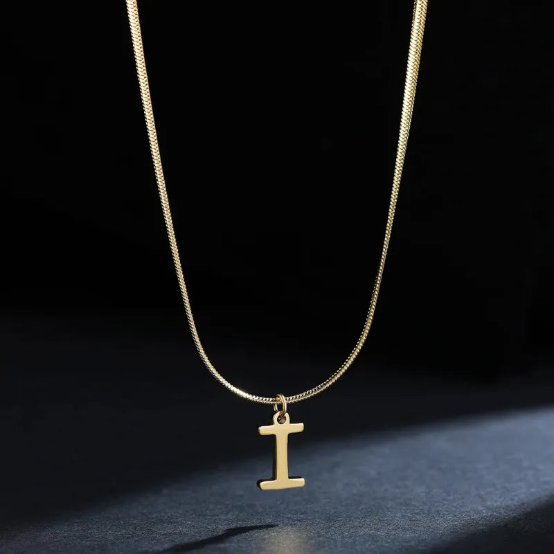 Elegant A-Z Stainless Steel Pendant Necklace