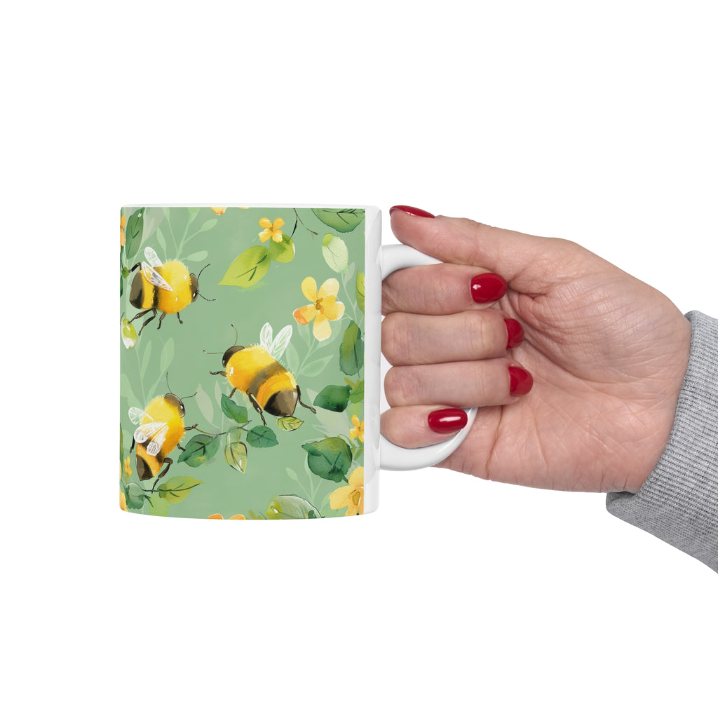 Bee Mug | Bee Gifts | Bee Presents | Watercolor Bees Ceramic Mug 11oz