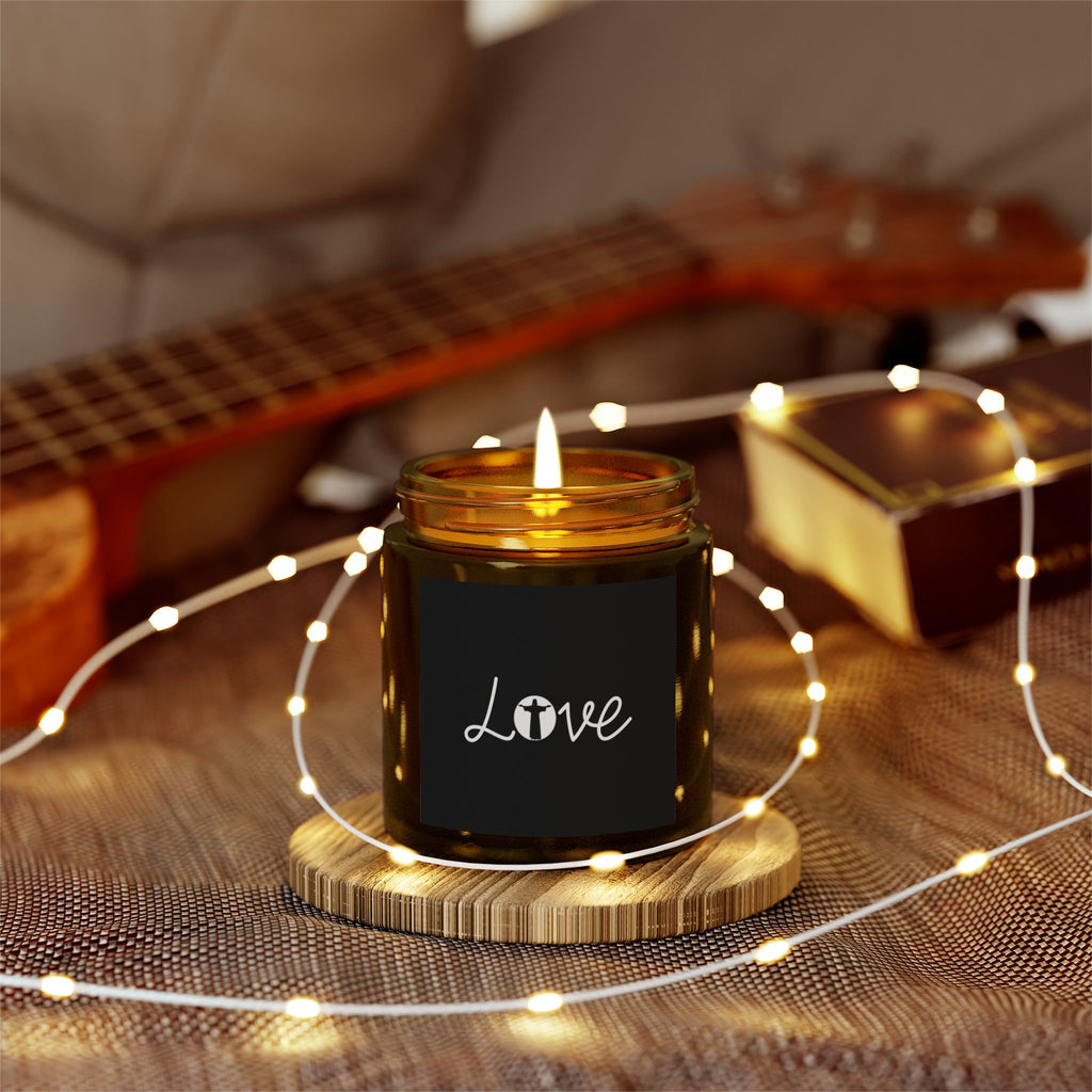 Love Jesus Faith Scented Candle - Christian Jesus Coconut Apricot Wax Candle (4oz, 9oz)