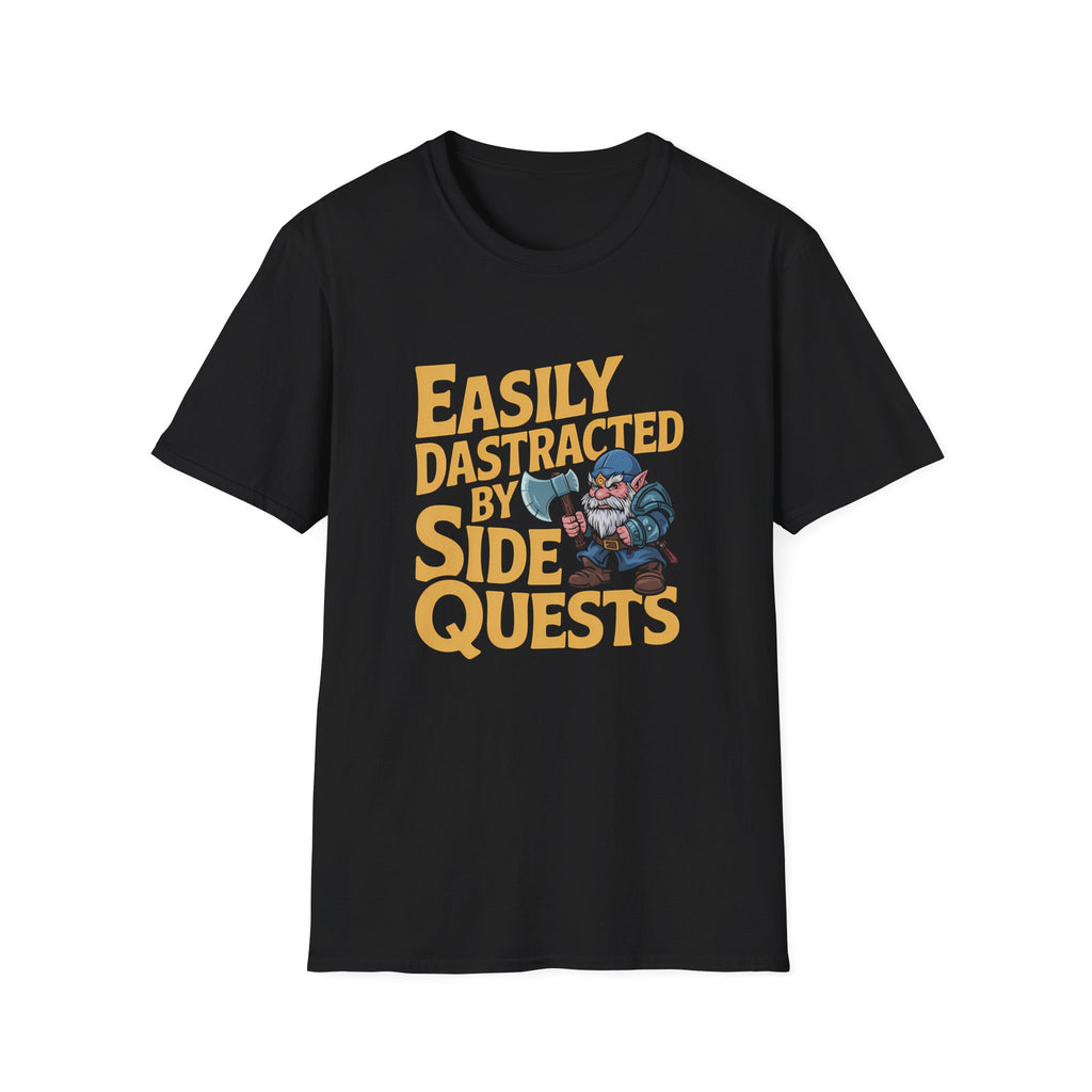 Easily Distracted By Side Quests T-Shirt — RPG Gamer Tee