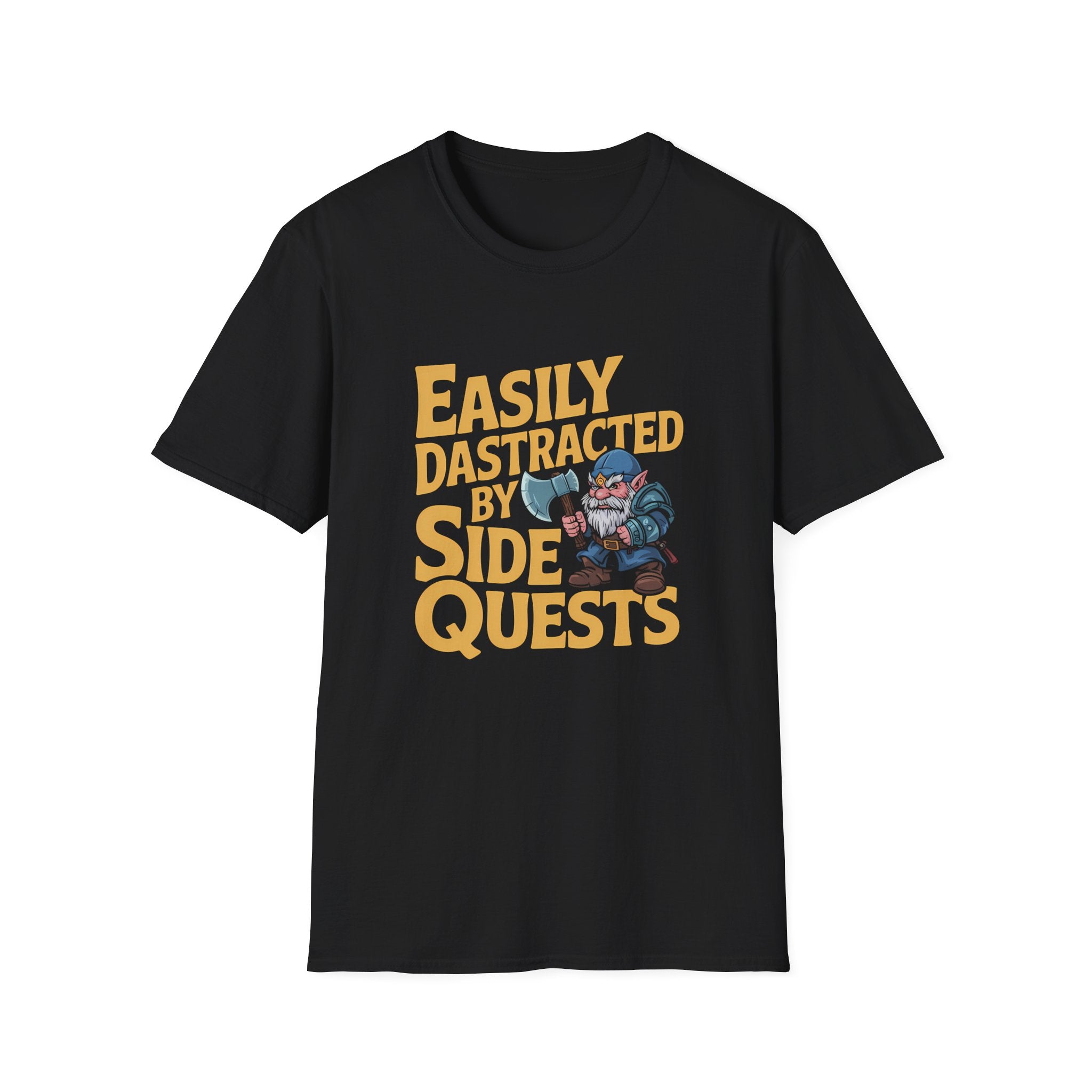 Easily Distracted By Side Quests T-Shirt — RPG Gamer Tee