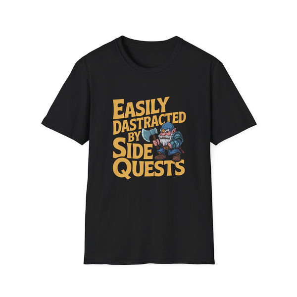 Easily Distracted By Side Quests T-Shirt — RPG Gamer Tee