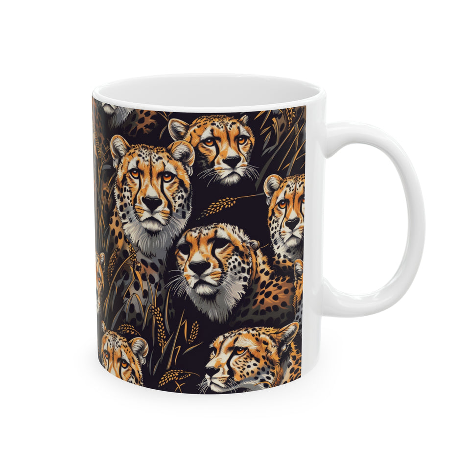Cheetah Mug | Cheetah Gifts | Cheetah Presents | Group Of Cheetah Ceramic Mug 11oz