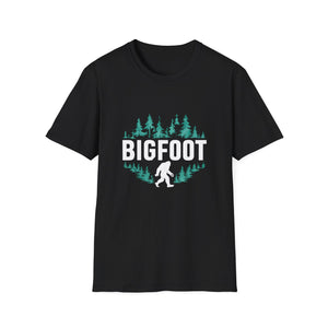 Bigfoot Shirt | Sasquatch Bigfoot T Shirt | Bigfoot In Forest Tee Shirt | Sasquatch Bigfoot Unisex Softstyle T-Shirt