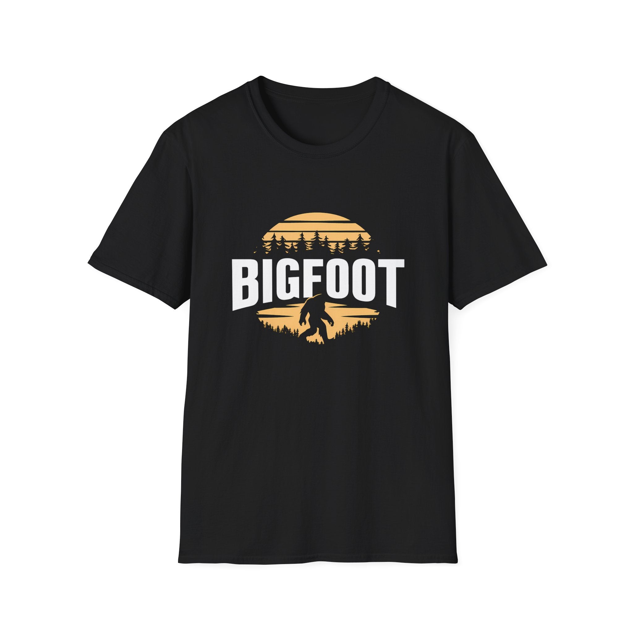 Sasquatch Bigfoot Shirt | Bigfoot T Shirt | Bigfoot In Forest Tee Shirt | Sasquatch Bigfoot Unisex Softstyle T-Shirt Main image