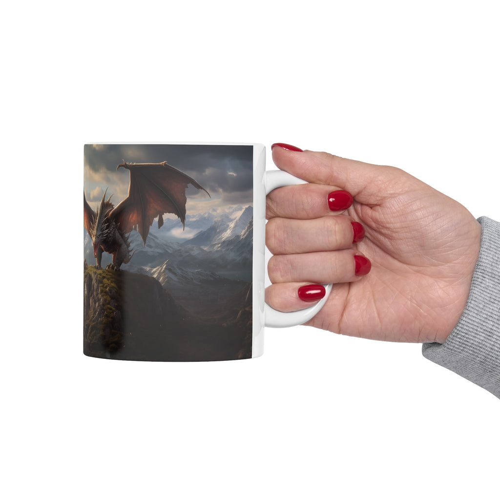Fantasy Dragon Mug | Fantasy RPG Gift | Dragon Ceramic Mug 11oz