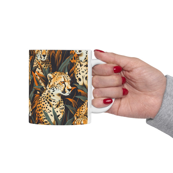 Cheetah Mug | Cheetah Gifts | Cheetah Presents | Group Of Cheetah Ceramic Mug 11oz