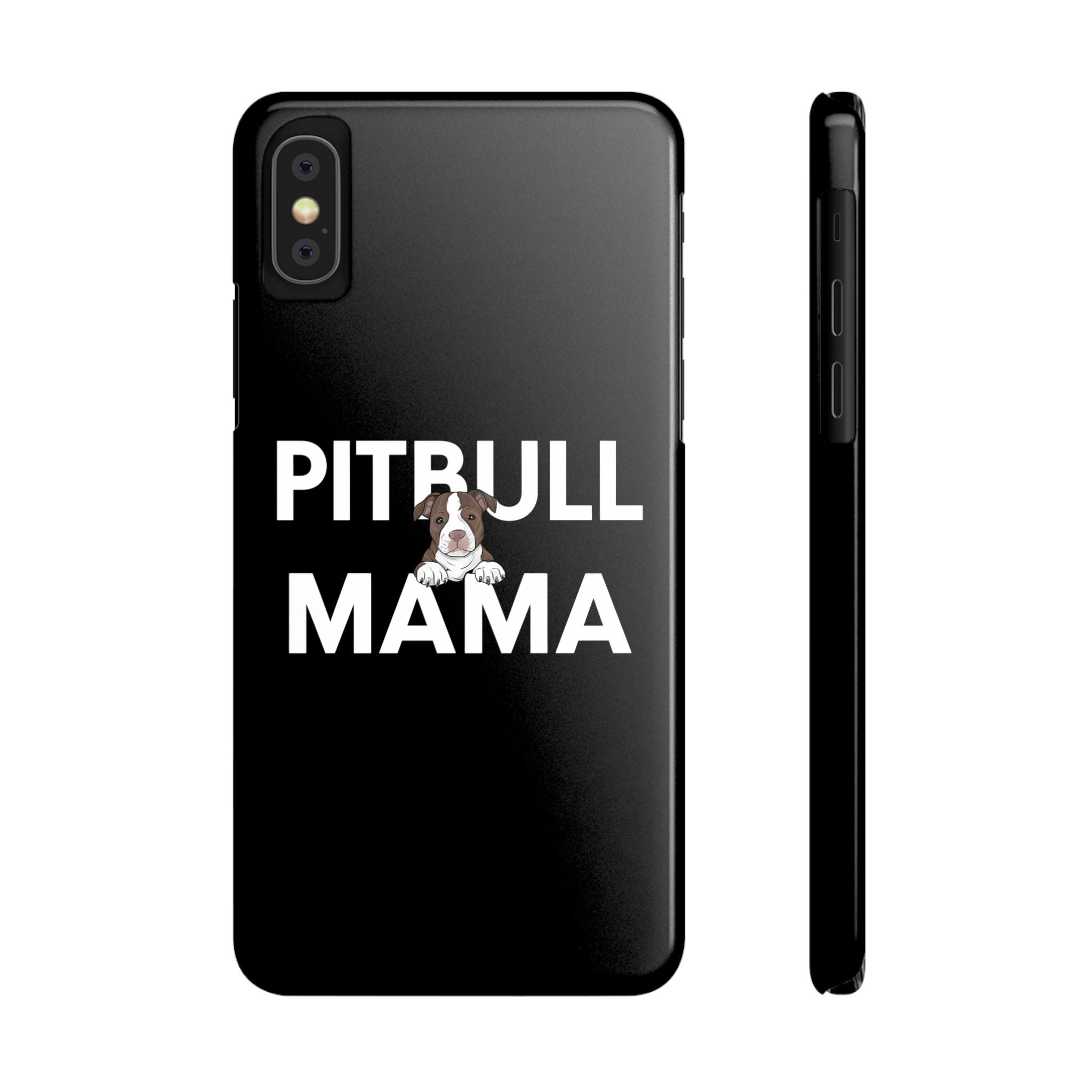 Premium Pitbull Mama 3 iPhone Case | Pitbull Gifts Slim Phone Cases