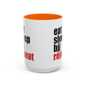 Brazilian Jiu Jitsu Eat Sleep BJJ Repeat | BJJ Accent Coffee Mug Brazilian Jiu Jitsu Eat Sleep BJJ Repeat | BJJ Accent Coffee Mug