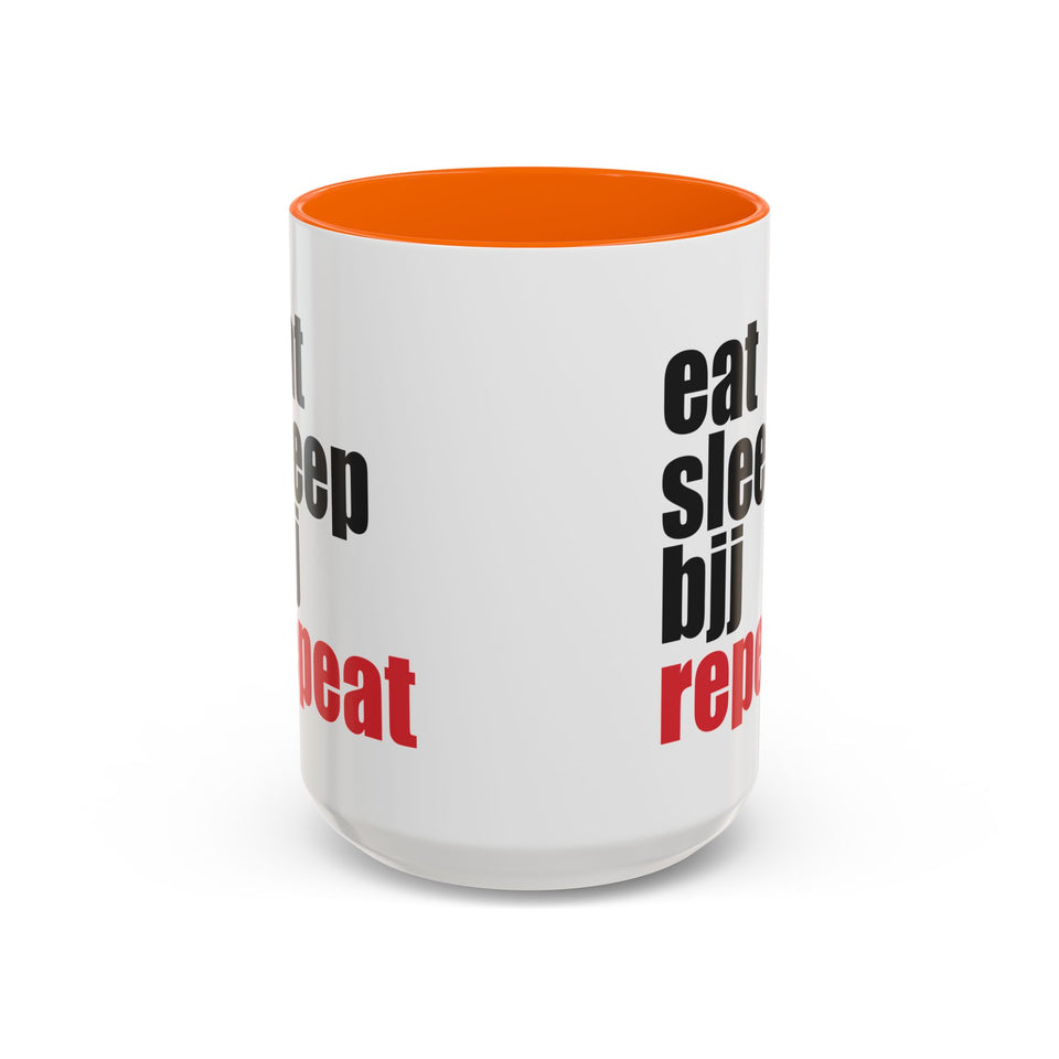 Brazilian Jiu Jitsu Eat Sleep BJJ Repeat | BJJ Accent Coffee Mug