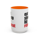 Brazilian Jiu Jitsu Eat Sleep BJJ Repeat | BJJ Accent Coffee Mug Brazilian Jiu Jitsu Eat Sleep BJJ Repeat | BJJ Accent Coffee Mug