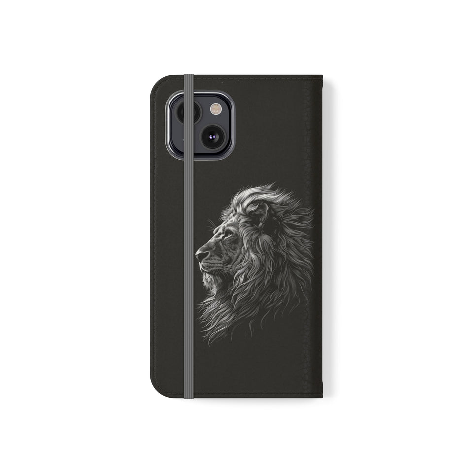 Lion Phone Case | Lion Wallet Phone Case Gifts | IPhone & Samsung Galaxy Lion Flip Cases