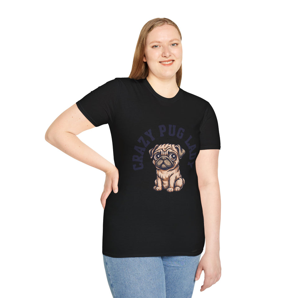 Crazy Pug Lady T-Shirt