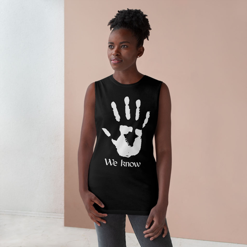 Unisex Handprint Tank Top – "We Know" Dark Brotherhood
