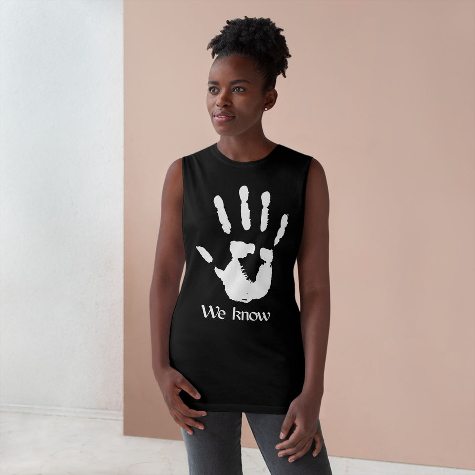 Unisex Handprint Tank Top – "We Know" Dark Brotherhood