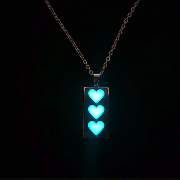 Stainless Steel Glow In The Dark Cross Necklace