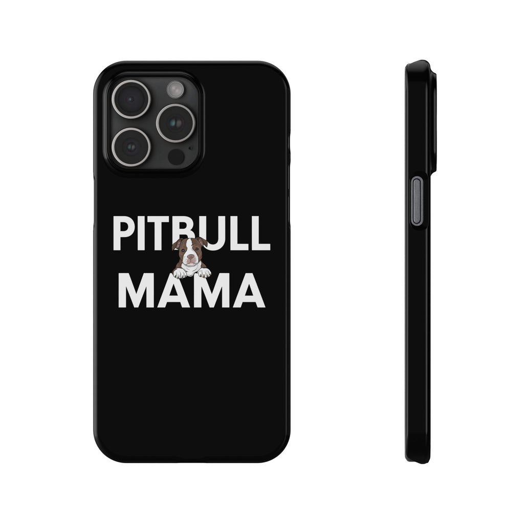 Premium Pitbull Mama 3 iPhone Case | Pitbull Gifts Slim Phone Cases