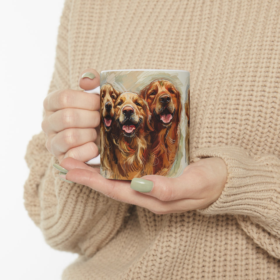Golden Retriever Mug Group | Golden Retriever Gift | Golden Retriever Coffee Mug | Golden Retriever Presents Mug 11oz