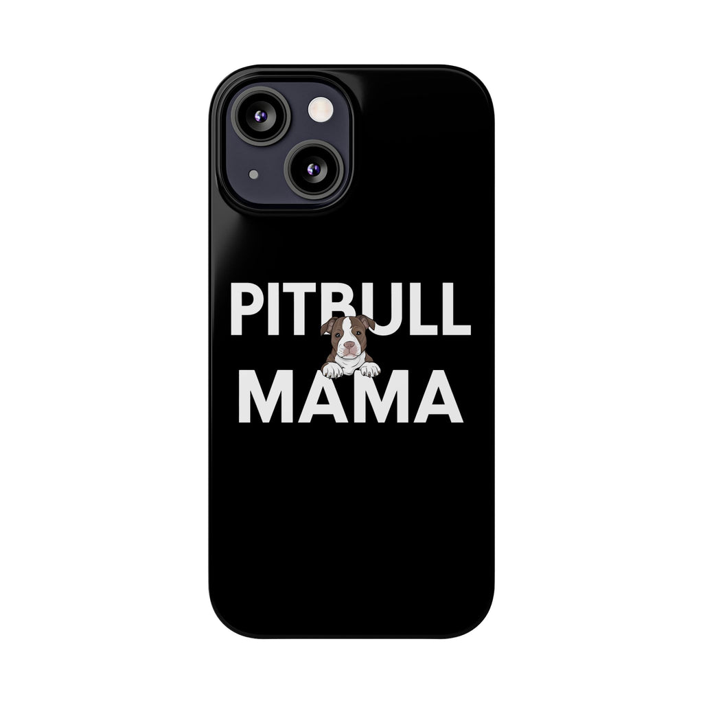 Premium Pitbull Mama 3 iPhone Case | Pitbull Gifts Slim Phone Cases
