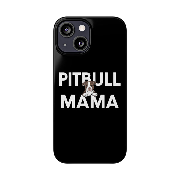 Premium Pitbull Mama 3 iPhone Case | Pitbull Gifts Slim Phone Cases