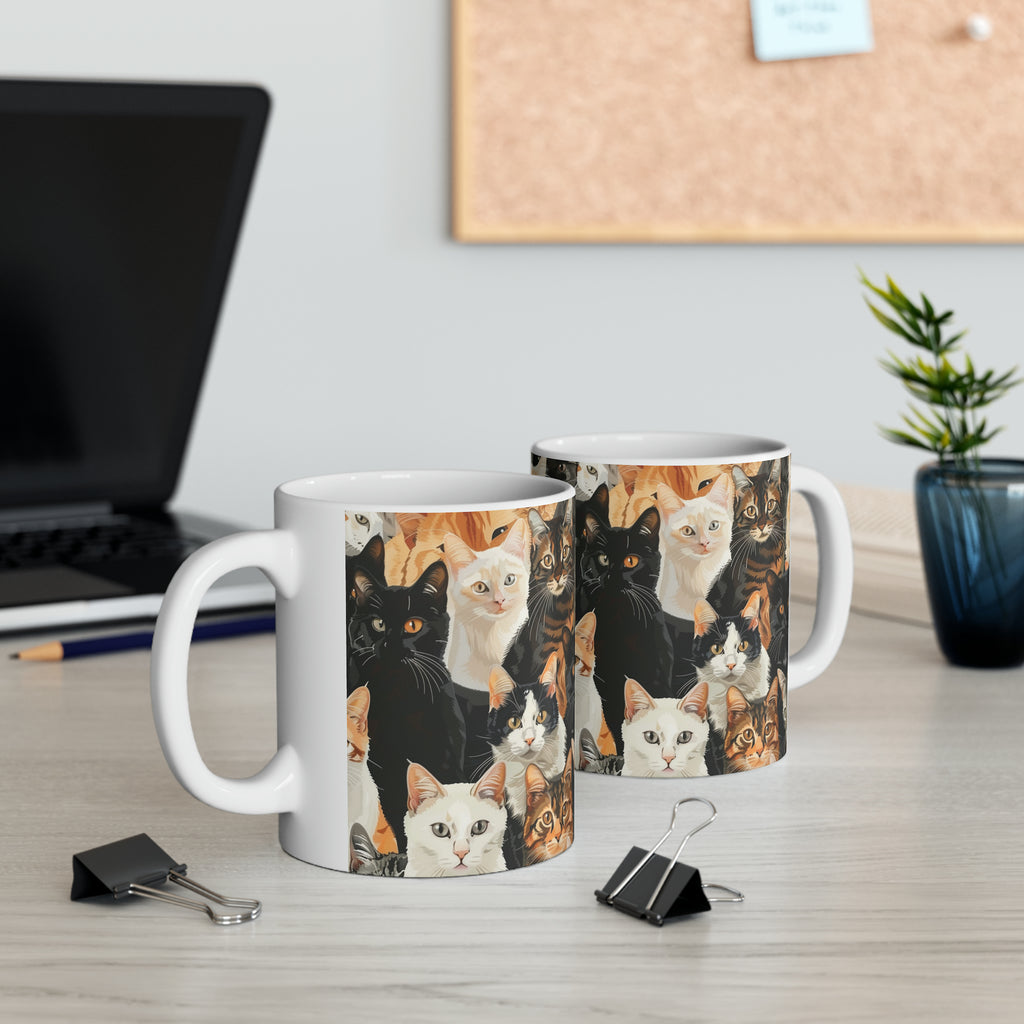 Cute Cats Mug | Cat Coffee Mug | Cute Cat Gift | Funny Cat Presents | Cat Mug 2 11oz