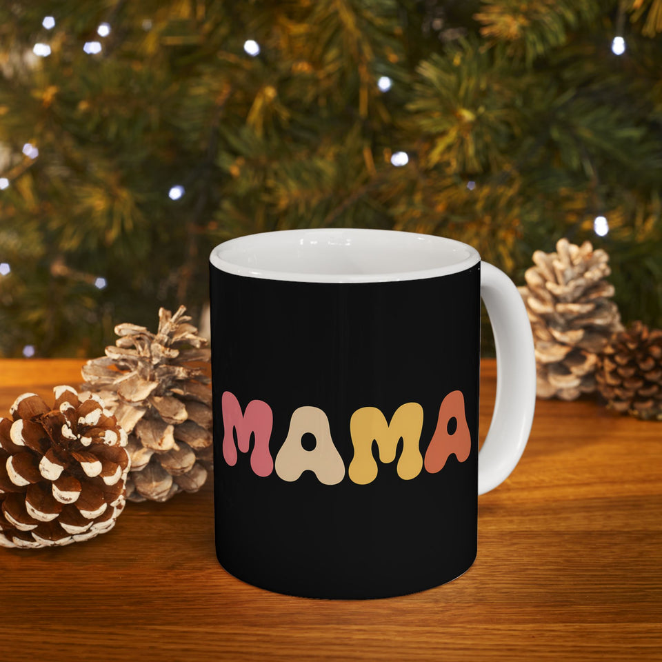Womens Mama Mug | Birthday Mom Merchandise | Mothers Day Gifts Ceramic Mug 11oz - 2