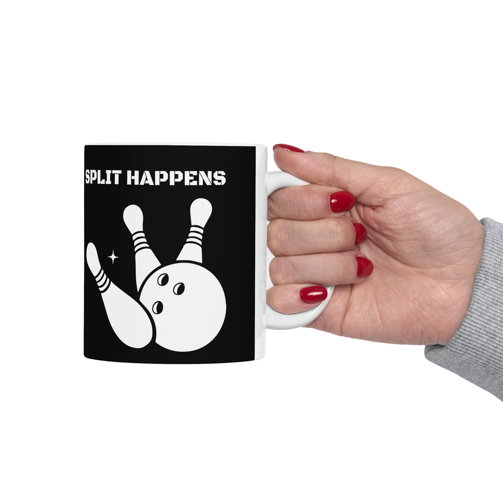 Funny Bowling Mug | Split Happens Bowling Coffee Mug | Bowling Gifts | Funny Bowling Presents | Bowling Mug 11oz