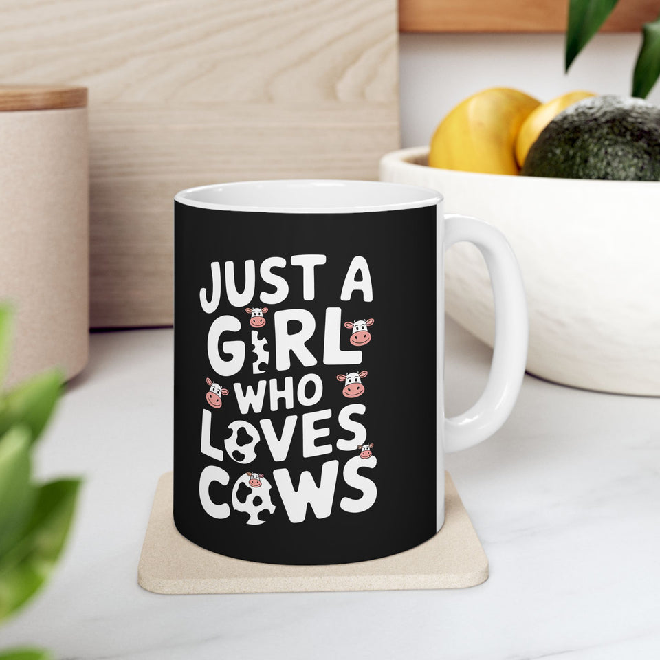 Just A Girl Who Loves Cows Mug | Cute Cow Gifts | Cow Coffee Mug 11oz