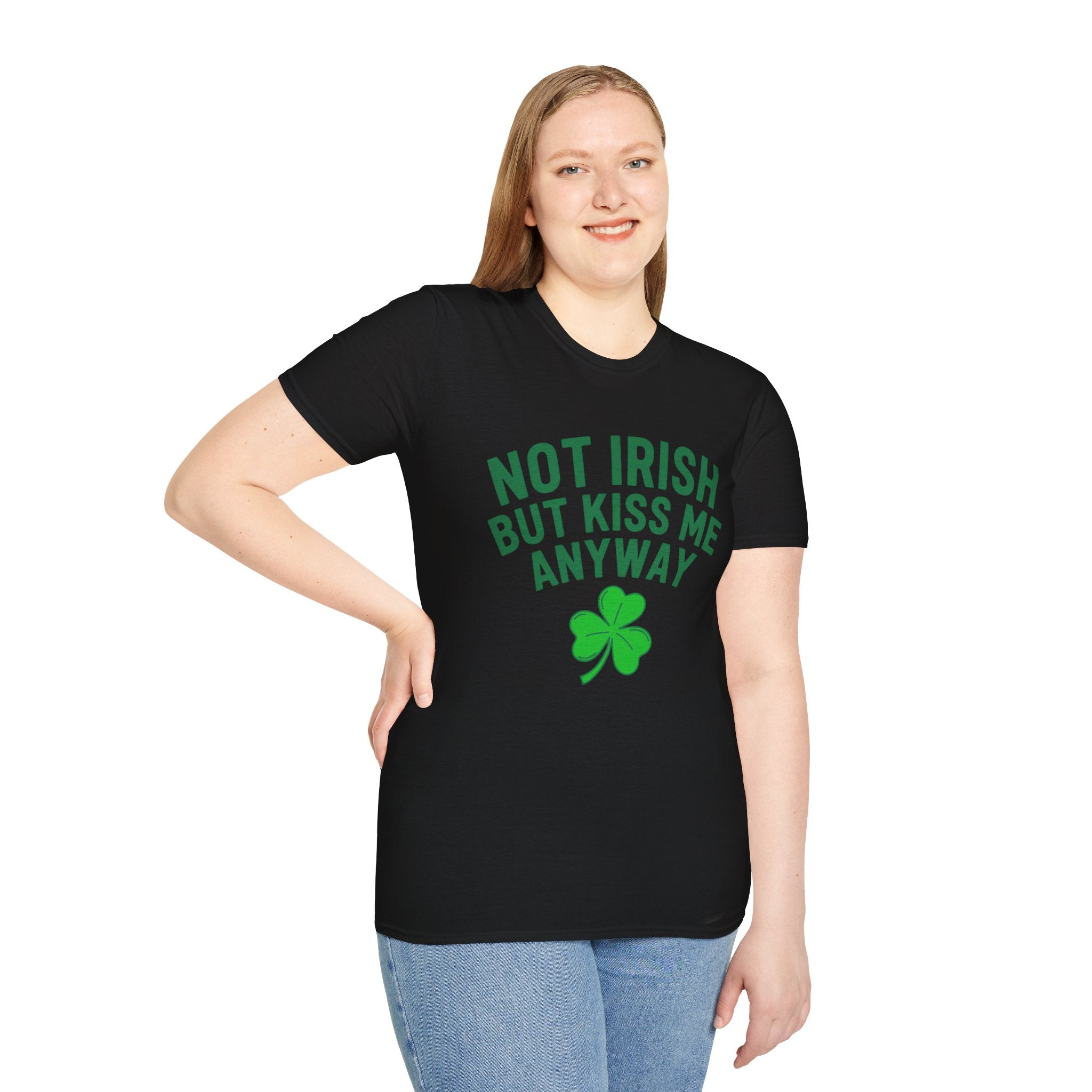 Not Irish But Kiss Me Anyway Ireland Graphic T-Shirt — St. Patrick's Day Irish Pride Tee