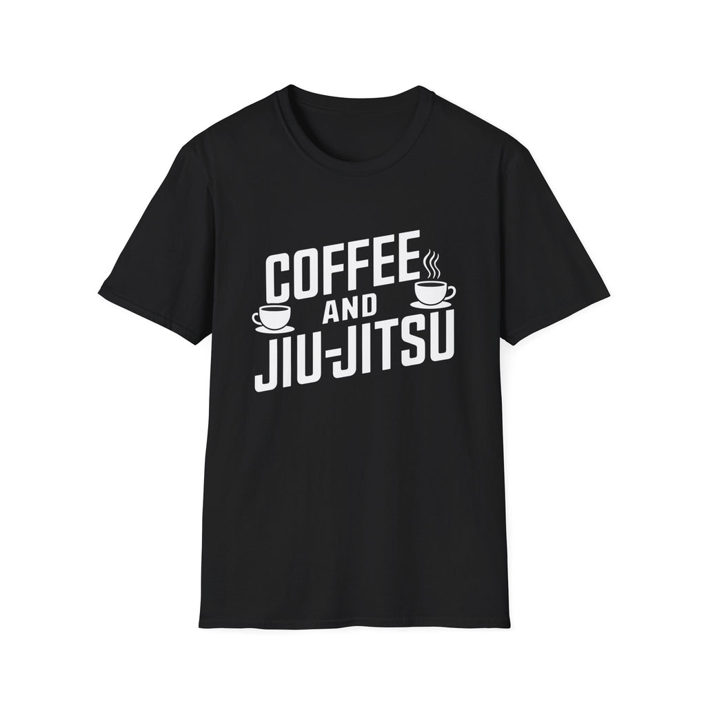Coffee and Jiu Jitsu Shirt | BJJ Gift | Brazilian Jiu Jitsu Merchandise - Unisex Softstyle T-Shirt