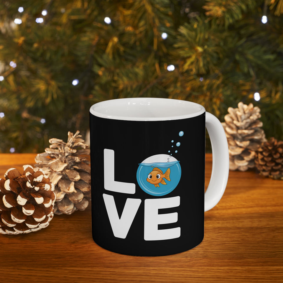 Cute Love Goldfish Mug | Goldfish Coffee Mug | Cute Goldfish Coffee Mug 11oz