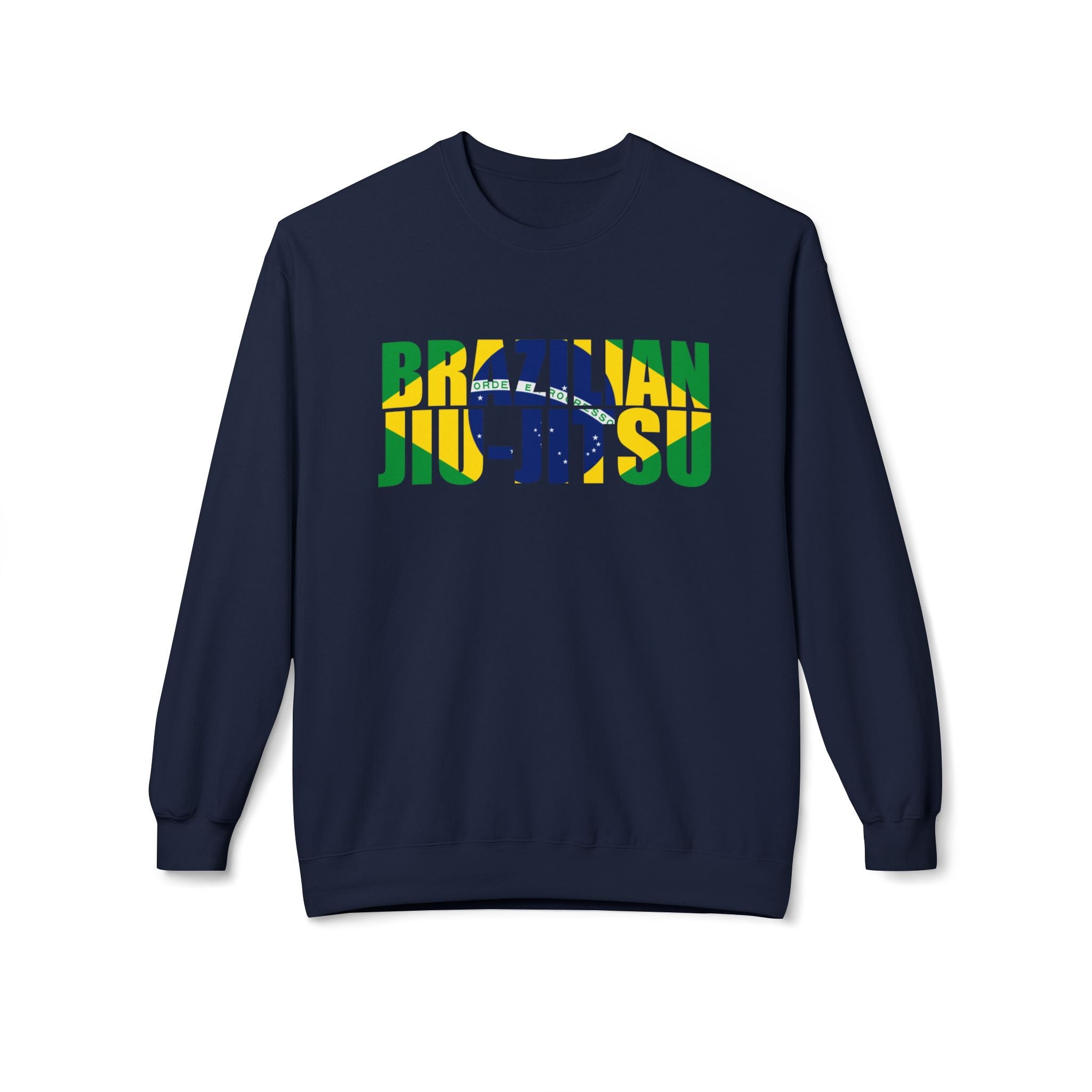 Brazilian Jiu Jitsu Flag 3 BJJ Unisex Midweight Softstyle Fleece Crewneck Sweatshirt