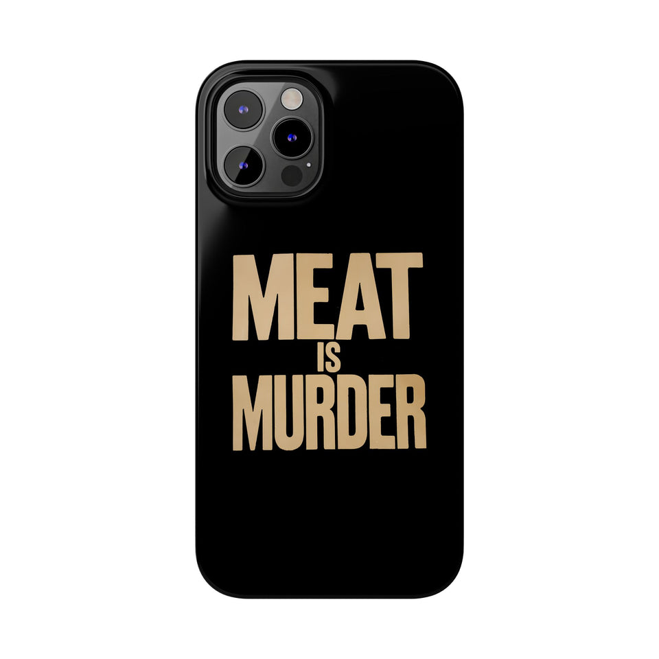 Premium Vegan Meat Is Murder iPhone Case | Vegan Gifts Slim Phone Cases