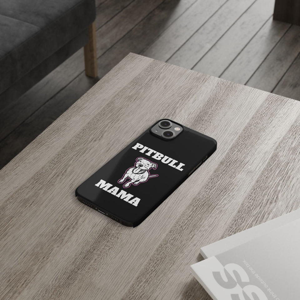 Premium Pitbull Mama 2 iPhone Case | Pitbull Gifts Slim Phone Cases