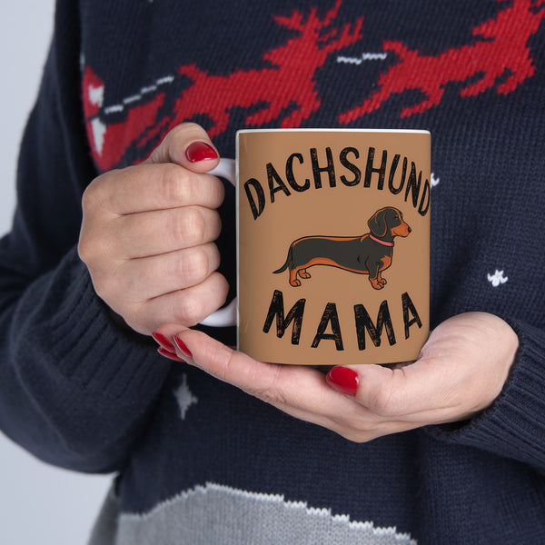 Dachshund Mama Mug | Dachshund Gift | Dachshund Merchandise | Weiner Dog Gifts | Dachshund Presents Ceramic Mug 11oz 3