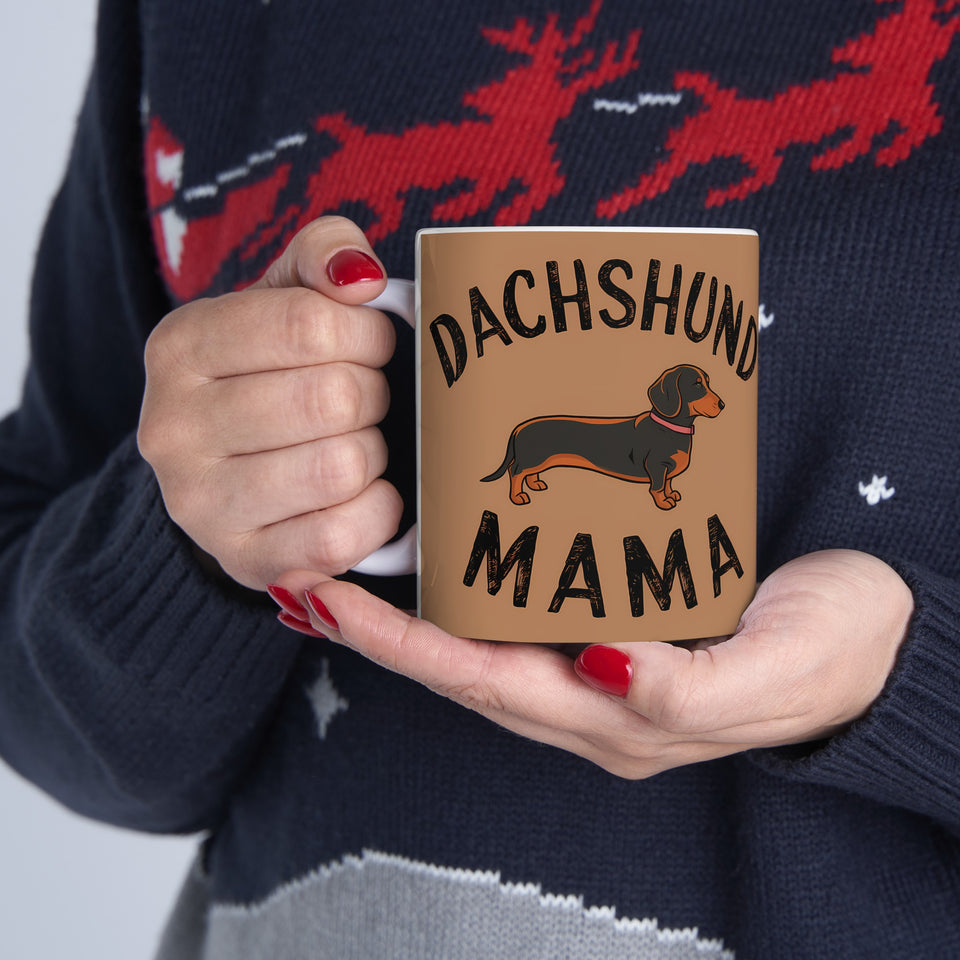 Dachshund Mama Mug | Dachshund Gift | Dachshund Merchandise | Weiner Dog Gifts | Dachshund Presents Ceramic Mug 11oz 3