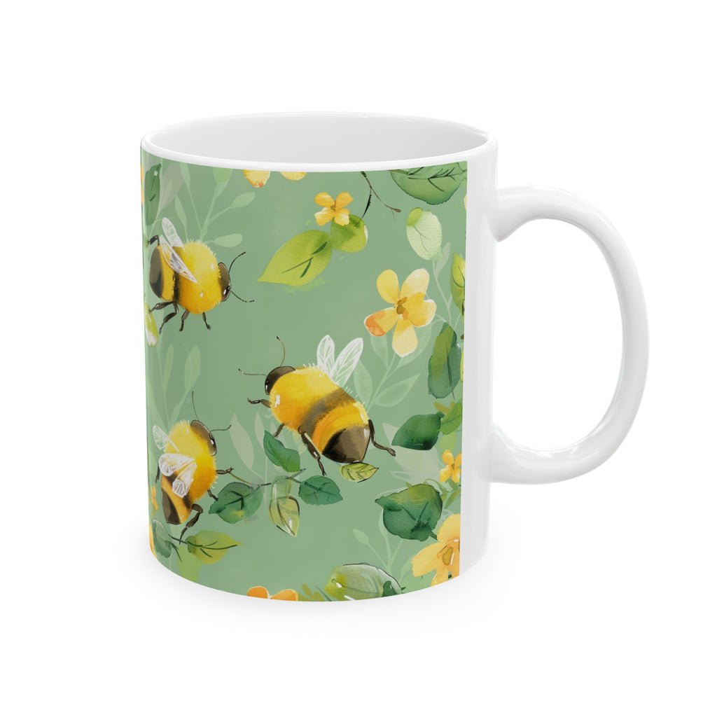 Bee Mug | Bee Gifts | Bee Presents | Watercolor Bees Ceramic Mug 11oz