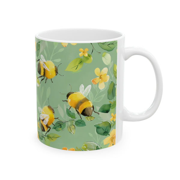 Bee Mug | Bee Gifts | Bee Presents | Watercolor Bees Ceramic Mug 11oz