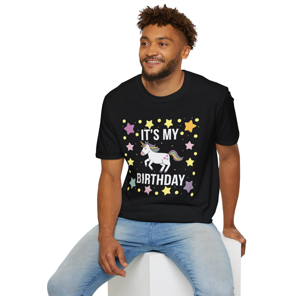 Unicorn It's My Birthday - Unicorn T-Shirt - Softstyle
