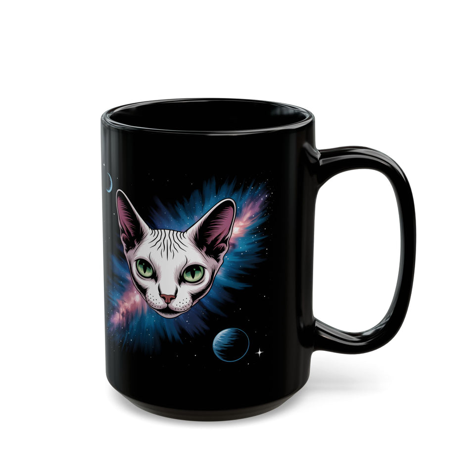 Cosmic Sphinx Cat Mug - 11oz & 15oz - Perfect for Sphinx Cat Lovers & Space Enthusiasts