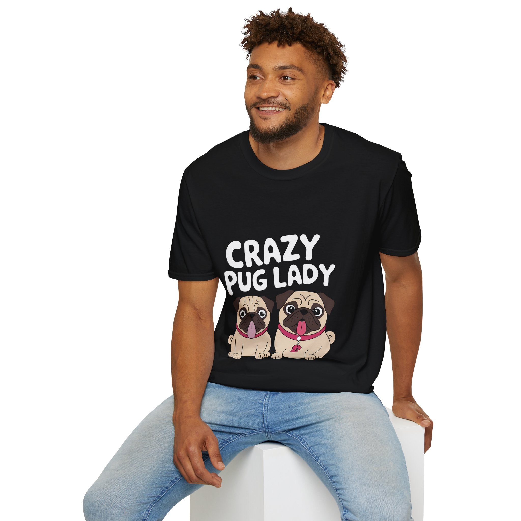 Pug Lady Unisex T-Shirt - Crazy Pug Lady Shirt