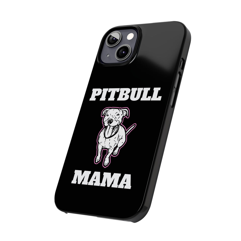Premium Pitbull Mama 2 iPhone Case | Pitbull Gifts Slim Phone Cases
