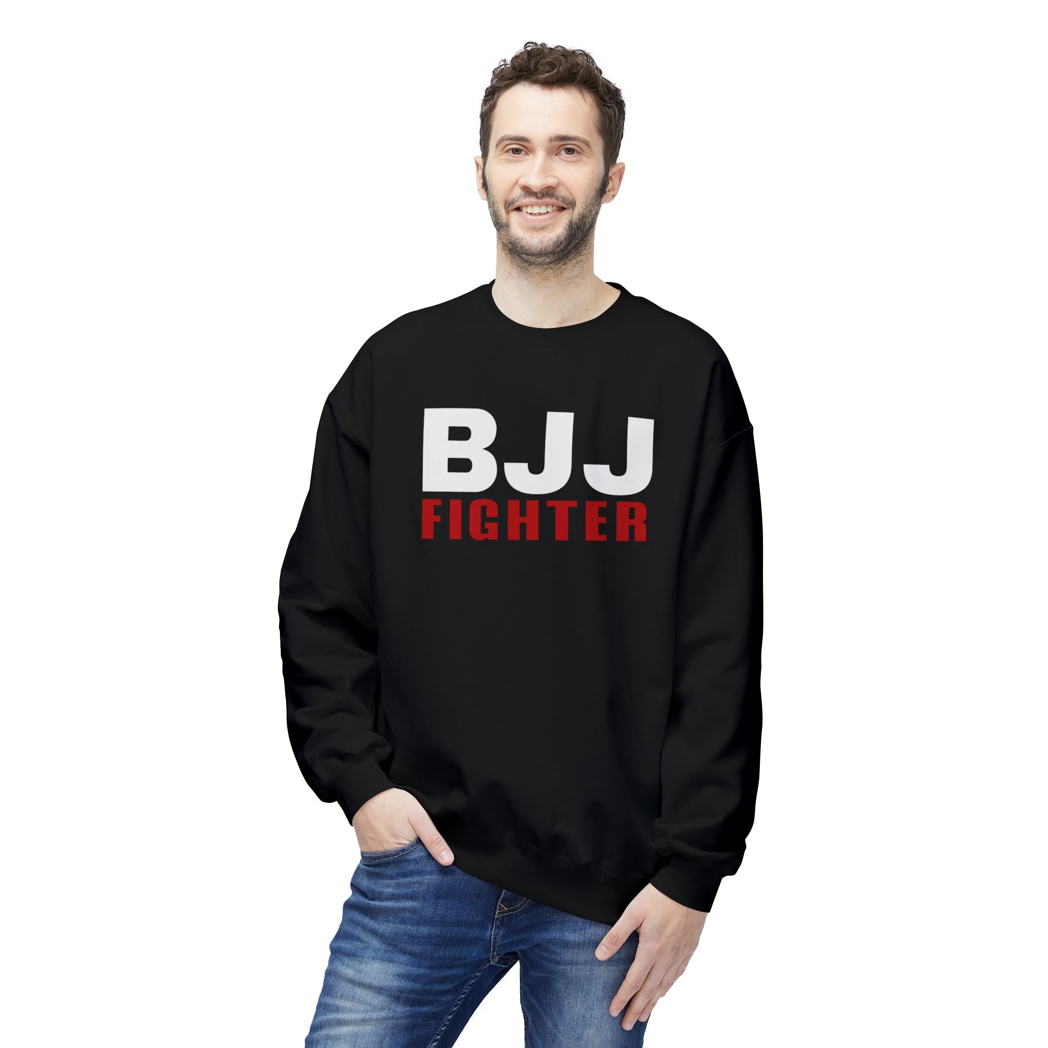 Brazilian Jiu Jitsu BJJ Fighter BJJ Unisex Midweight Softstyle Fleece Crewneck Sweatshirt Main image