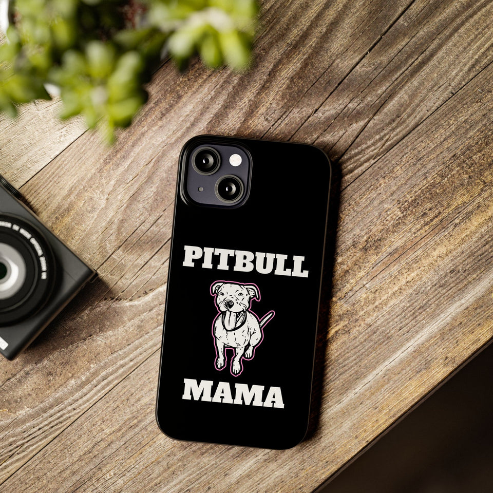 Premium Pitbull Mama 2 iPhone Case | Pitbull Gifts Slim Phone Cases