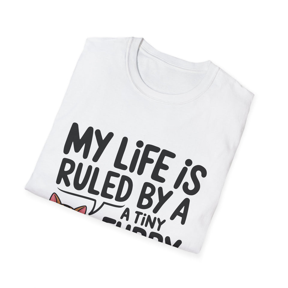 Cat Lover Softstyle T-Shirt - My Life Is Ruled By A Tiny Furry Overlord